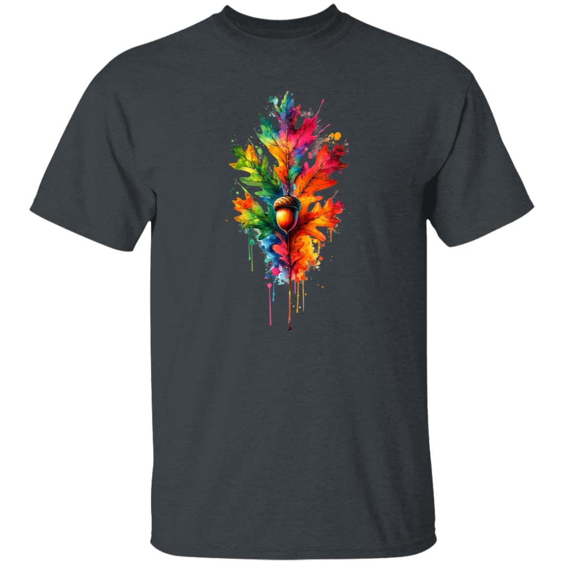 Abstract oak tree leaf Color Splash Unisex T-shirt Black Navy Dark Heather-Family-Gift-Planet