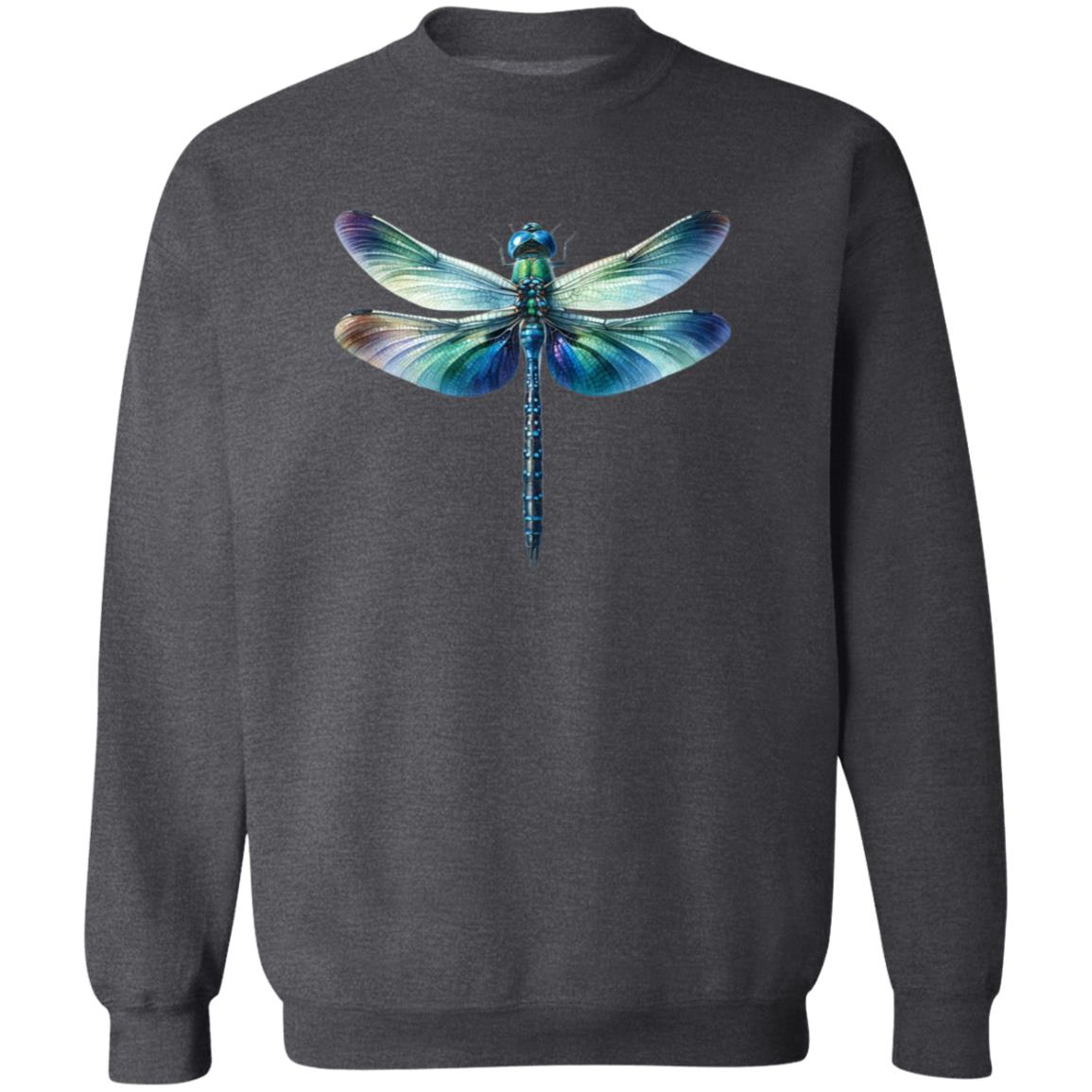 Blue Dragonfly Color Splash Unisex Sweatshirt Black Navy Dark Heather-Family-Gift-Planet