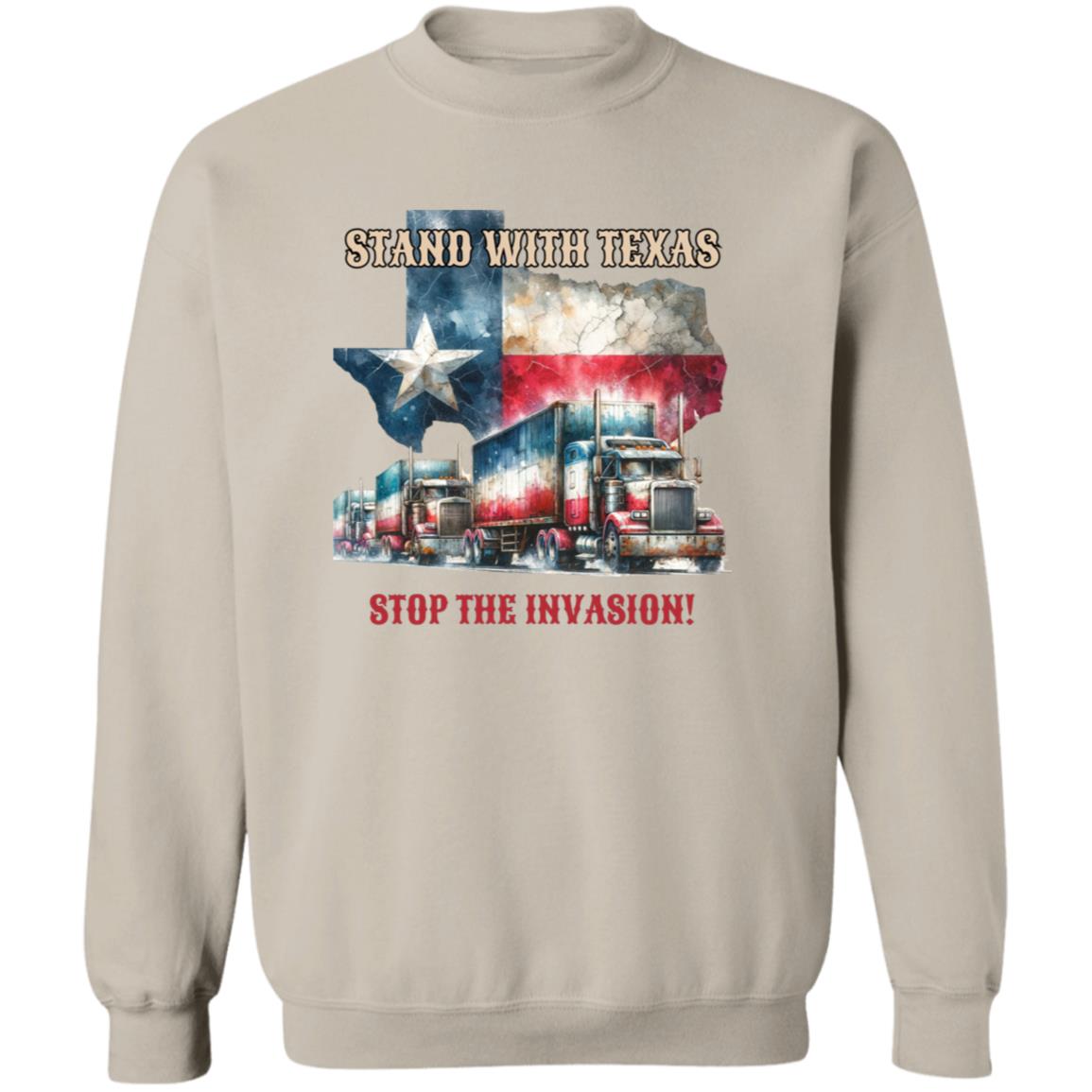Stand with Texas Stop the invasion Unisex Sweatshirt border truck Texas black-Family-Gift-Planet