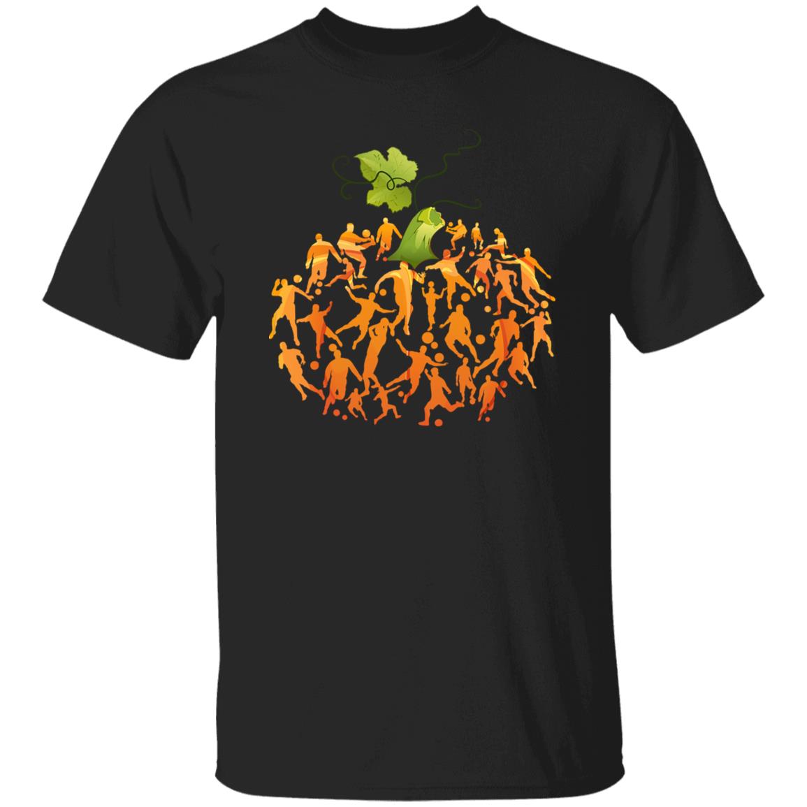 Soccer Player Pumpkin Halloween Unisex T-Shirt Soccer mom soccer coach tee Black Dark Heather-Family-Gift-Planet