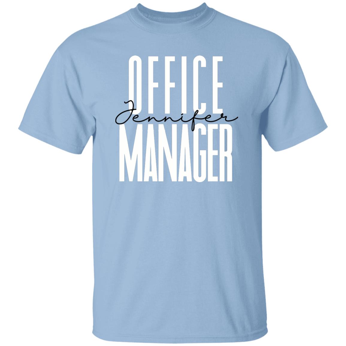 Personalized Office manager T-shirt gift Front Office squad Unisex Tee Sand Pink Light Blue-Family-Gift-Planet