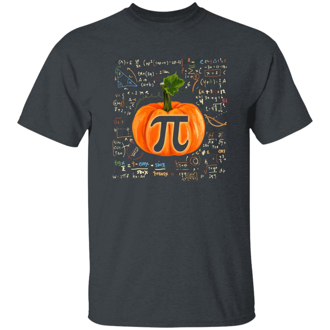 Mathematics Halloween Unisex T-Shirt Pi pumpkin math formula math teacher tee Black Dark Heather-Family-Gift-Planet