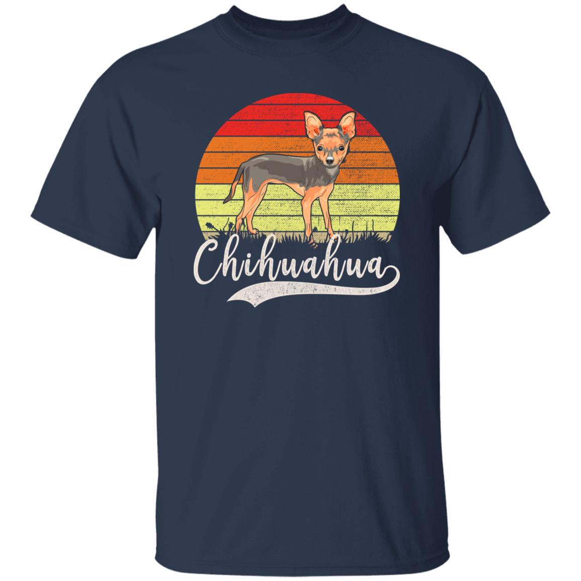 Chihuahua T-Shirt gift Retro Chihuahua mama Dog owner Unisex Tee Black Navy Dark Heather-Family-Gift-Planet