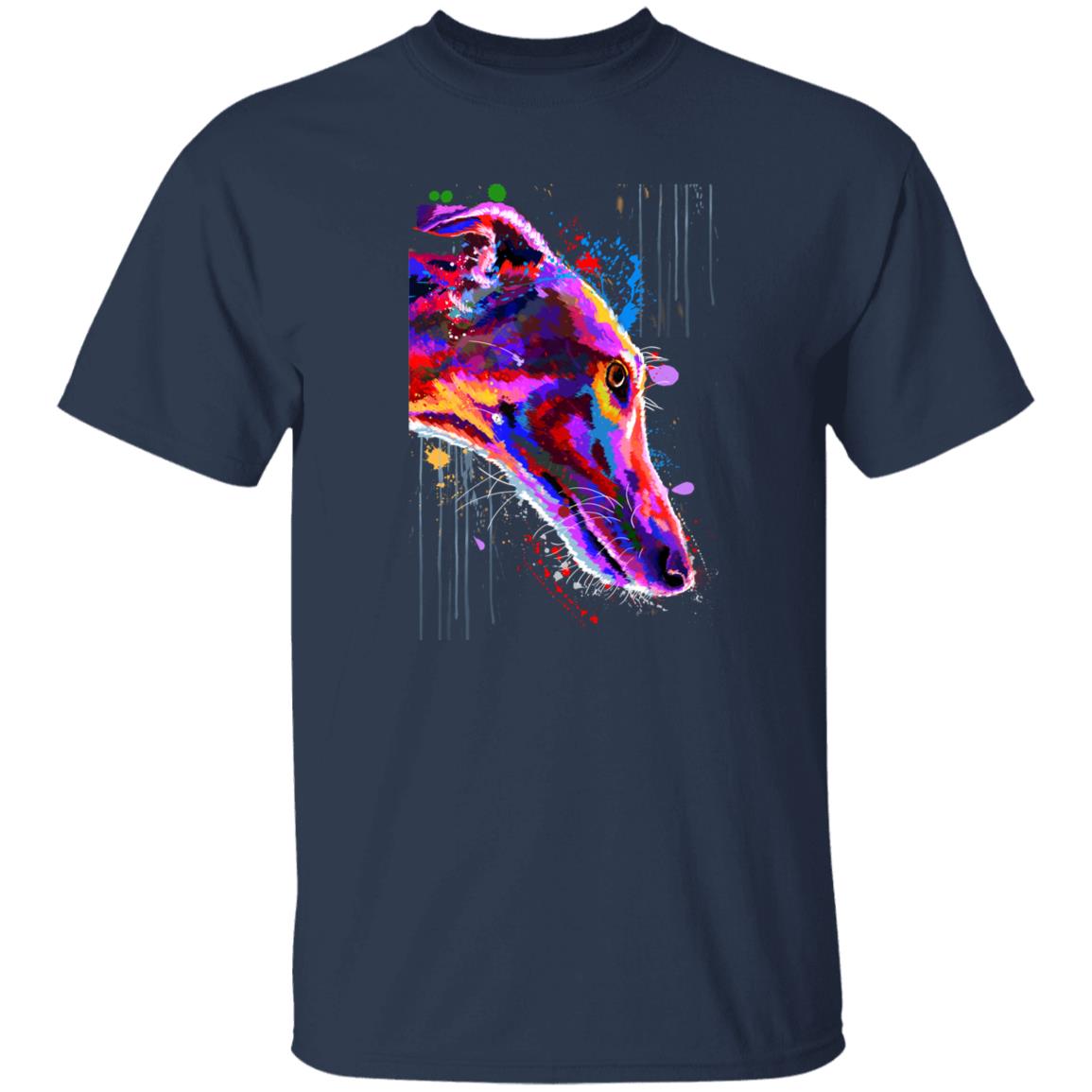 Watercolor Art Greyhound dog Unisex shirt S-2XL black navy dark heather-Navy-Family-Gift-Planet