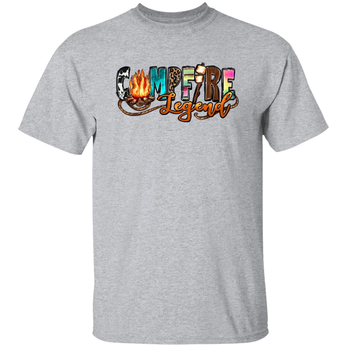 Campfire Legend T-Shirt camping bonfire Unisex tee White Sand Sport Grey-Family-Gift-Planet
