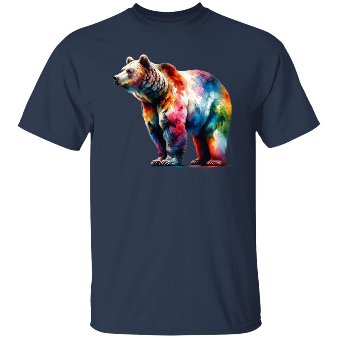 Colorful Grizzly Unisex T-shirt Black Navy Dark Heather-Family-Gift-Planet