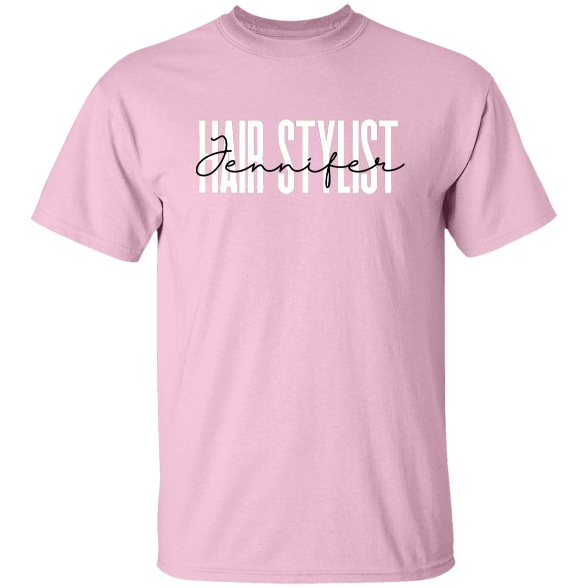 Personalized Hair stylist Unisex T-shirt Custom Name hairdresser Sand Blue Pink-Family-Gift-Planet