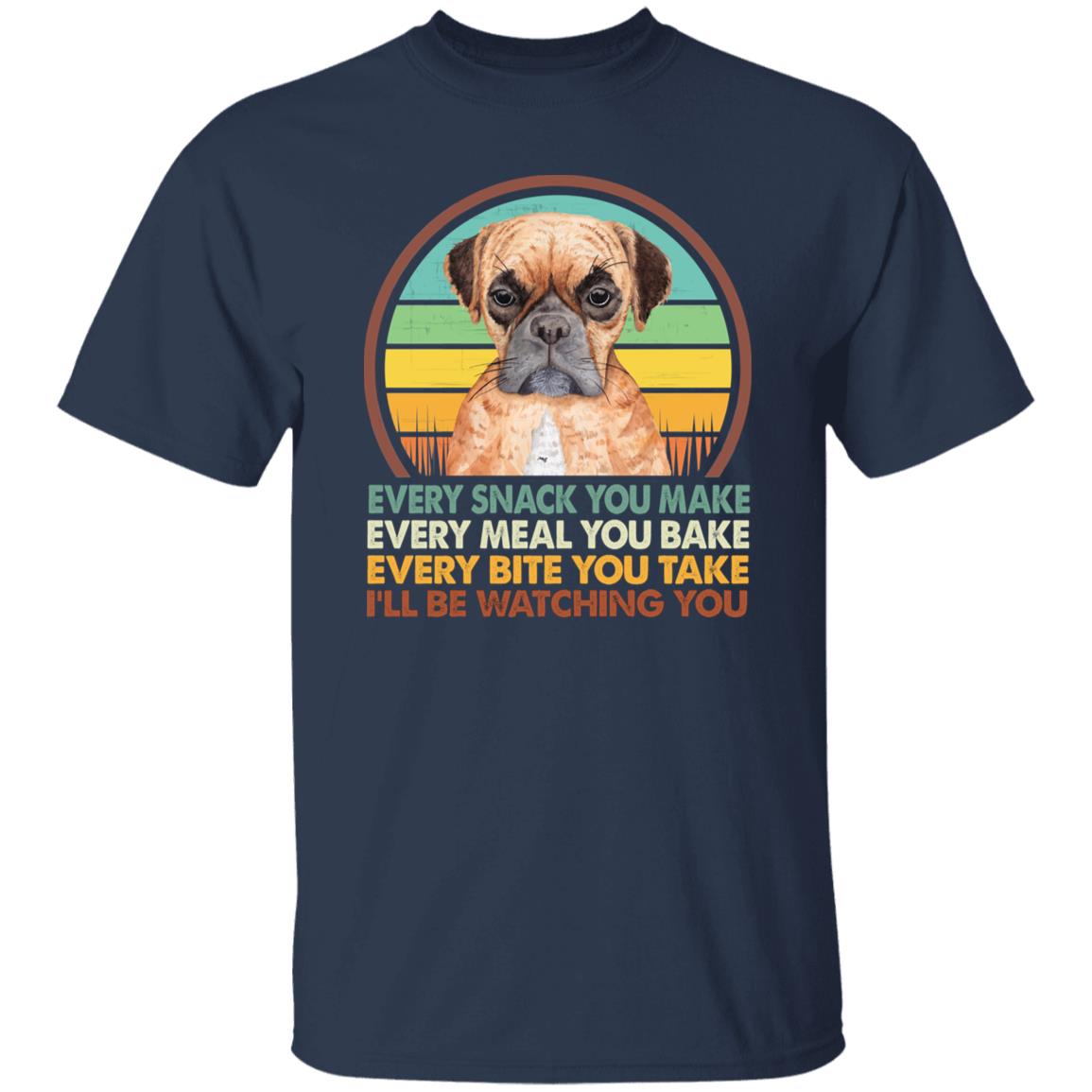 Boxer every snack you make T-Shirt gift Retro Boxer Dog mom Unisex Tee Black Navy Dark Heather-Family-Gift-Planet