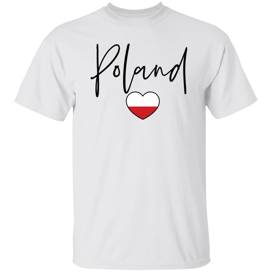 Poland flag heart Unisex T-shirt Poland love tee White Sand Blue-Family-Gift-Planet