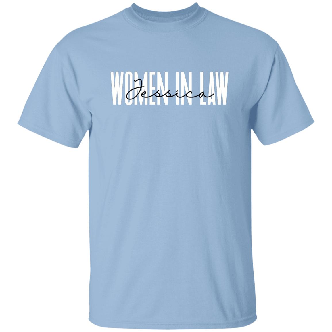 Personalized Women in law T-shirt gift Custom name Lawyer Attorney Unisex Tee Sand Pink Light Blue-Family-Gift-Planet