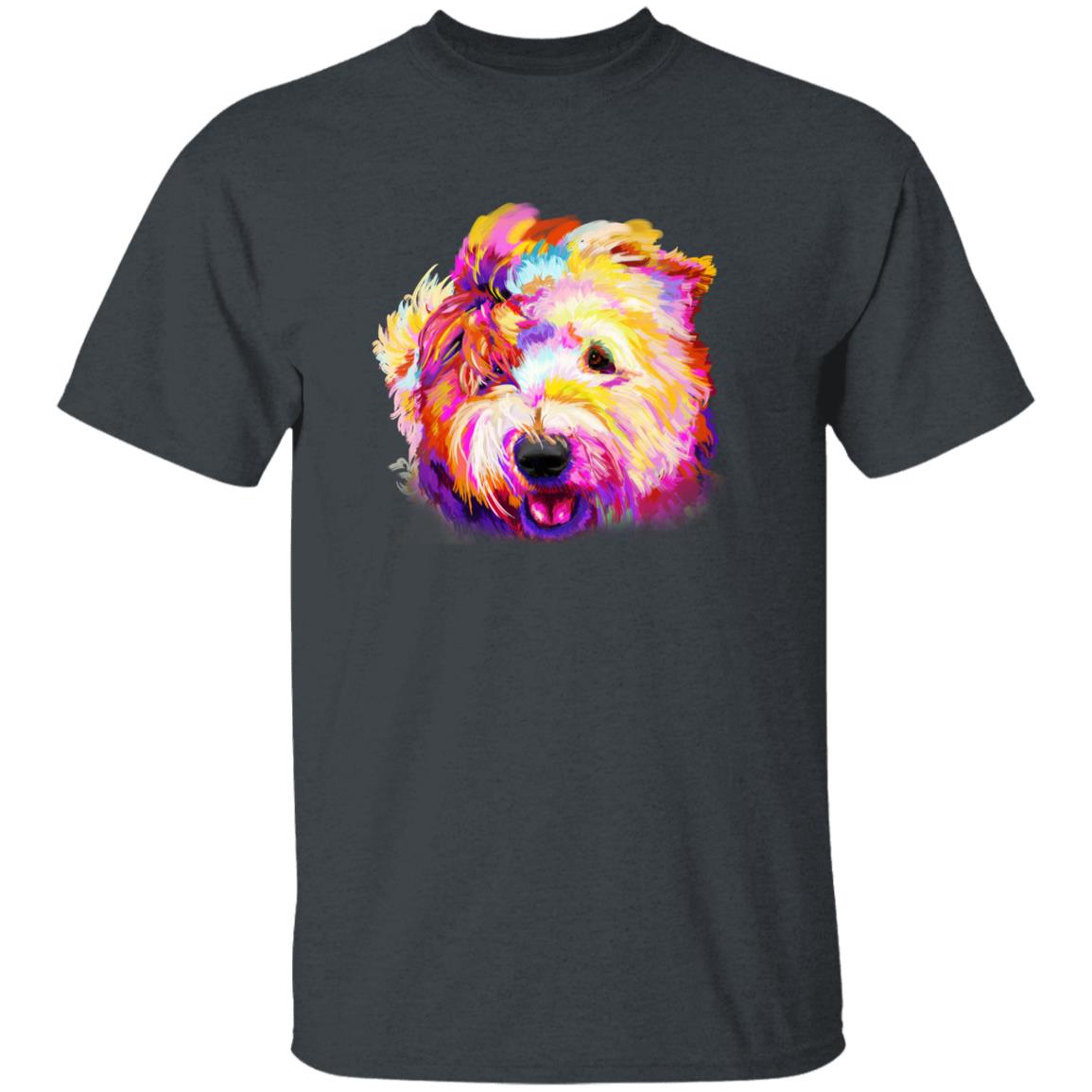 Watercolor Old English Sheepdog dog Unisex shirt S-2XL black navy dark heather-Dark Heather-Family-Gift-Planet