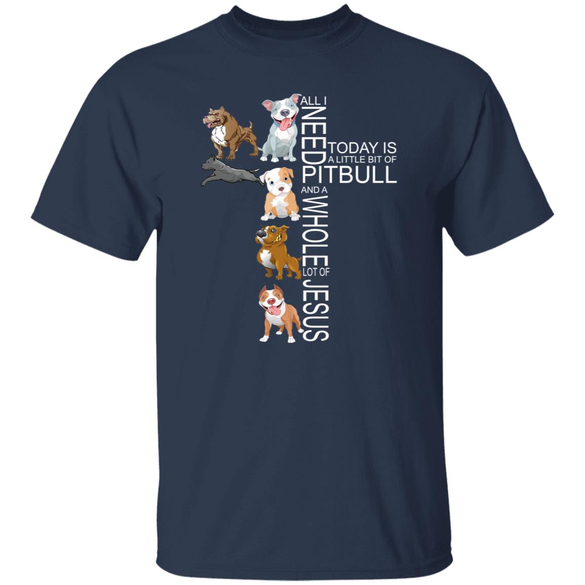 Jesus and Pitbull T-Shirt gift Christian Cross Pitbull Dog mom Unisex tee Black Navy Dark Heather-Family-Gift-Planet
