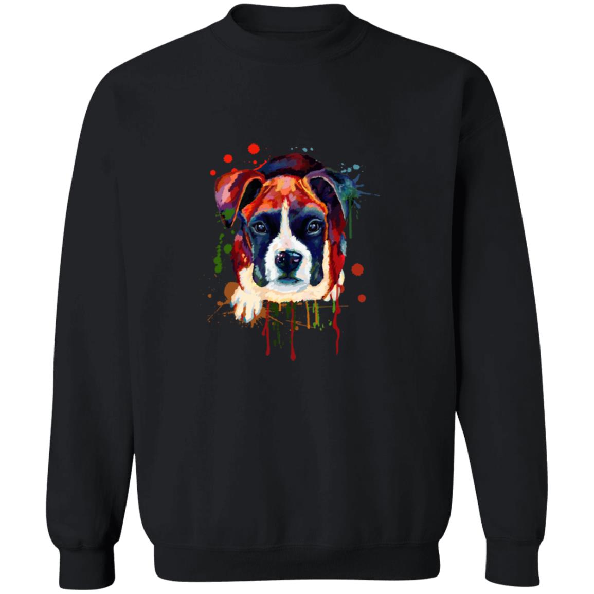 Abstract Boxer dog Unisex Crewneck Sweatshirt with expressive splashes-Family-Gift-Planet