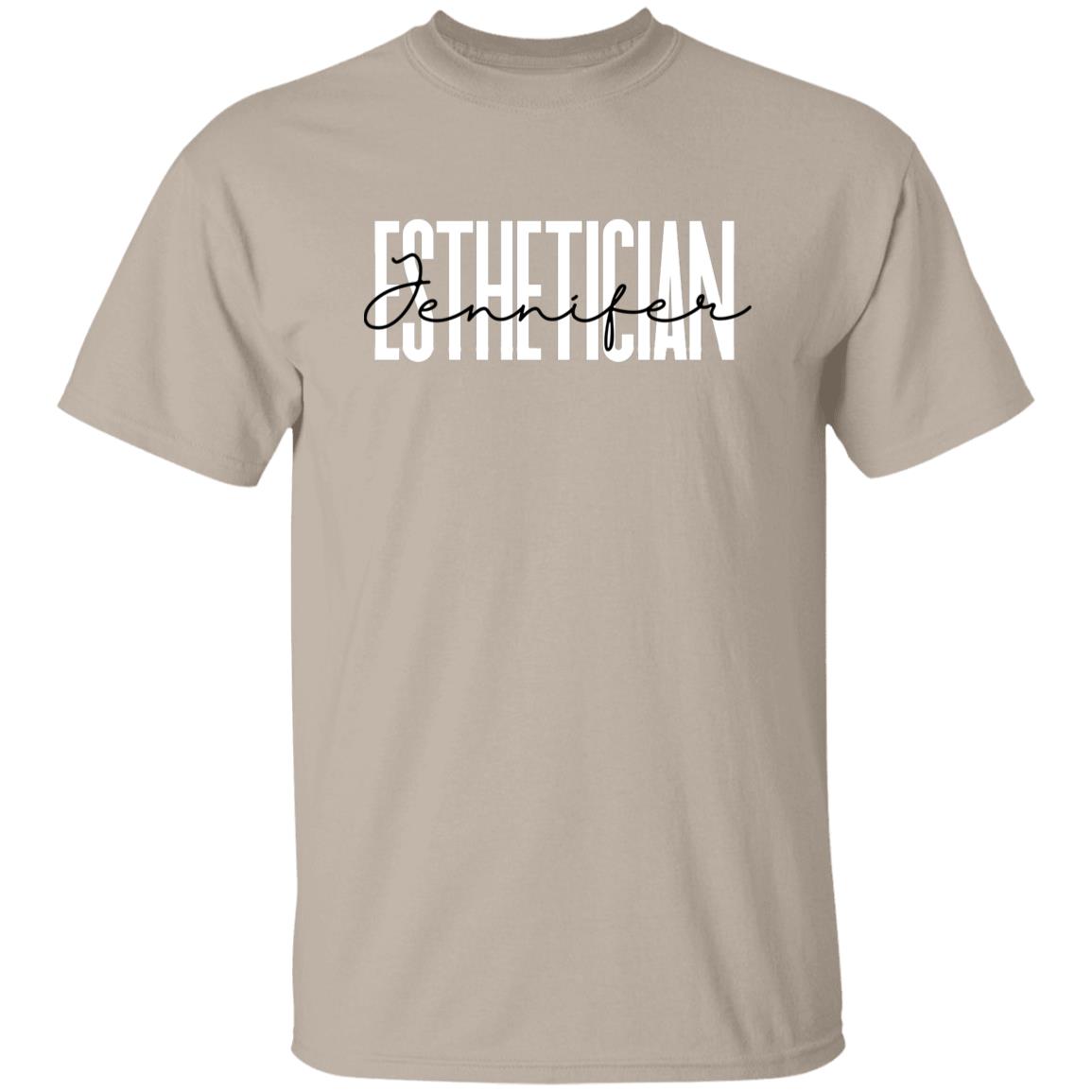 Personalized Esthetician Unisex T-shirt Custom Name Skin therapist Sand Blue Pink-Family-Gift-Planet