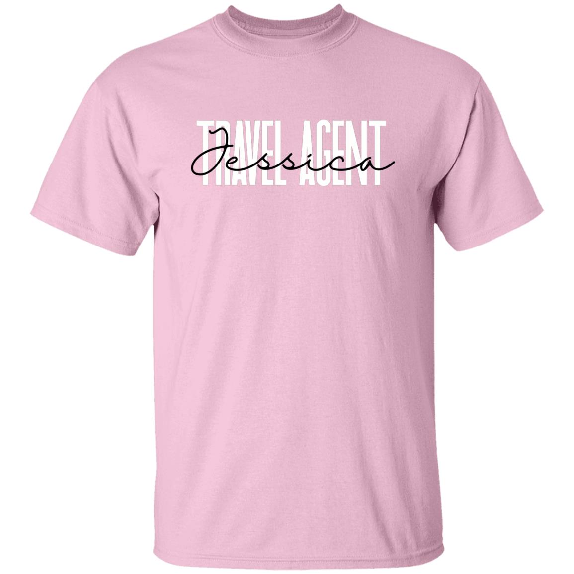 Personalized Travel agent T-shirt gift Custom name Travel Advisor Tour guide Unisex Tee Sand Pink Light Blue-Family-Gift-Planet