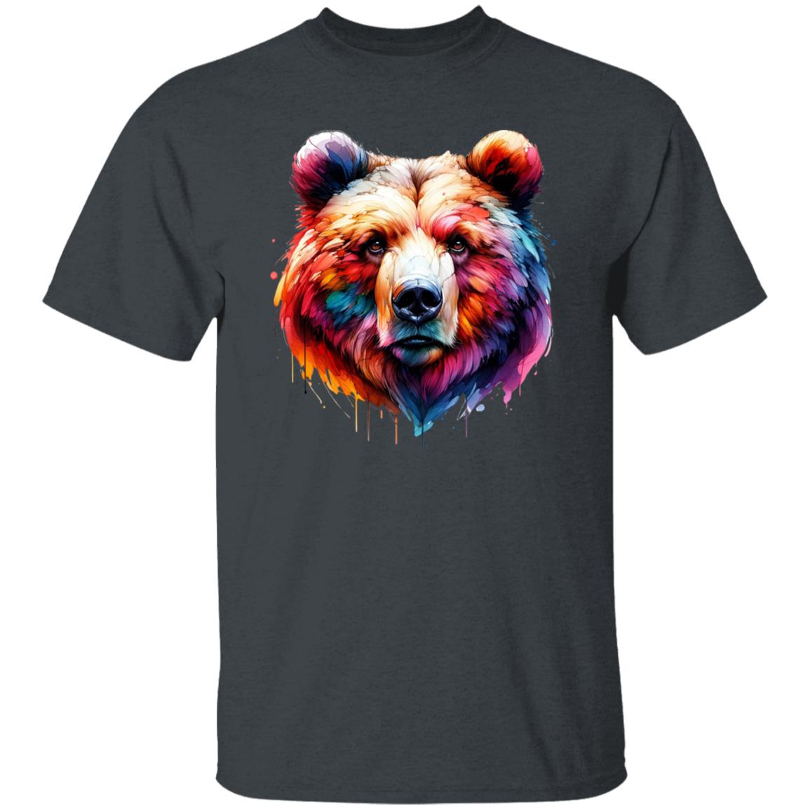 Papa bear colorful Color Splash Unisex T-shirt Black Navy Dark Heather-Family-Gift-Planet