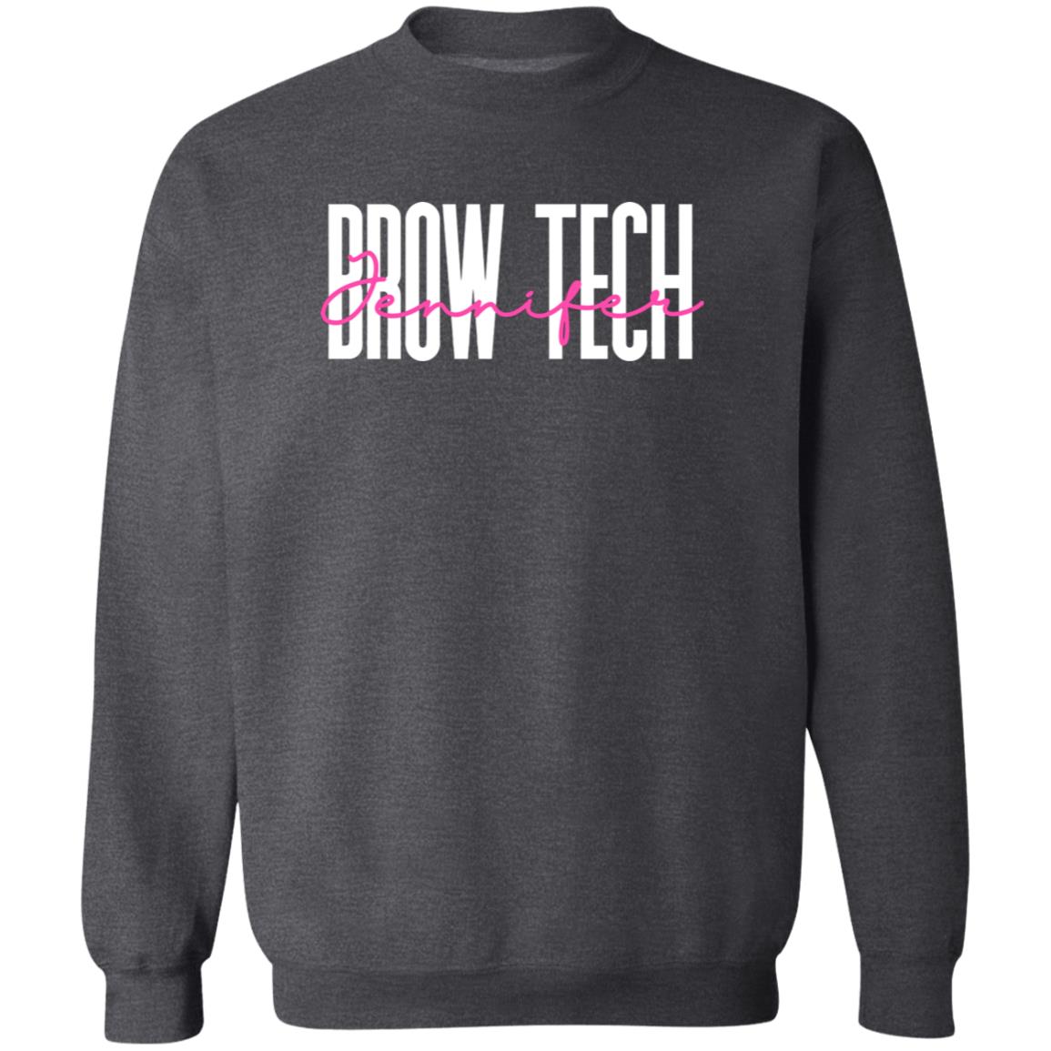 Personalized Brow tech Unisex Sweatshirt Custom name Brow technician Sand Black Dark Heather-Family-Gift-Planet