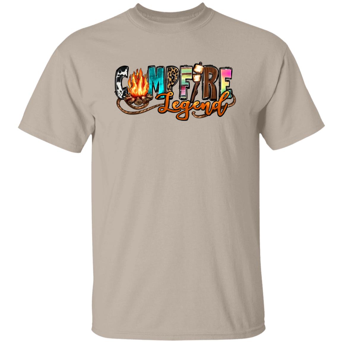Campfire Legend T-Shirt camping bonfire Unisex tee White Sand Sport Grey-Family-Gift-Planet