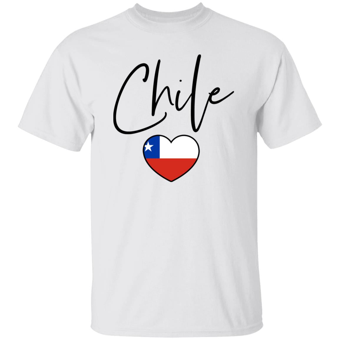 Chile flag heart Unisex T-shirt Chile love tee White Sand Blue-Family-Gift-Planet