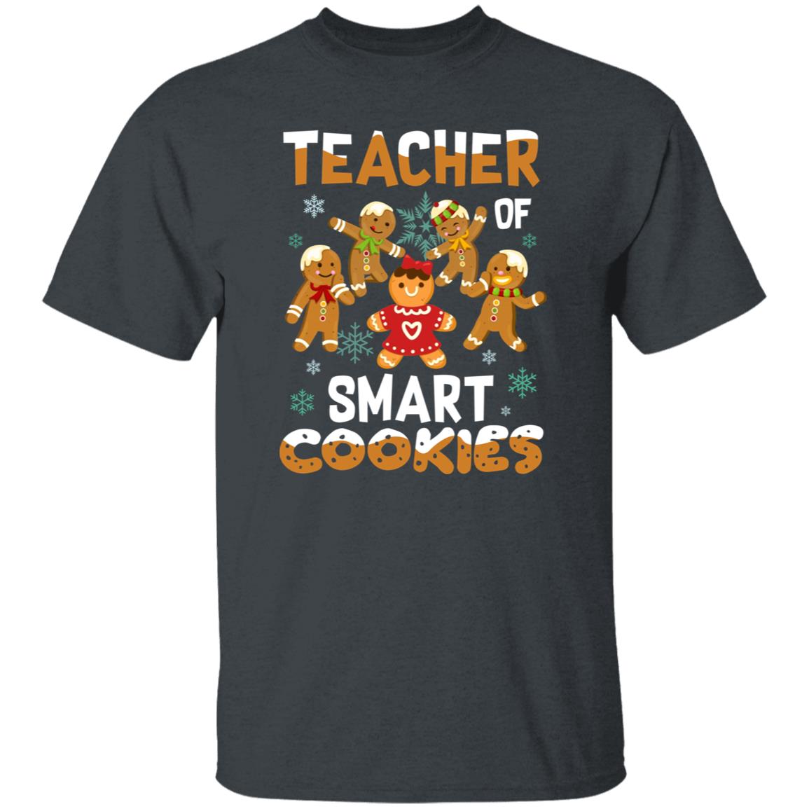 Teacher Christmas Unisex Shirt Teacher of smart cookies tee Black Dark Heather-Family-Gift-Planet