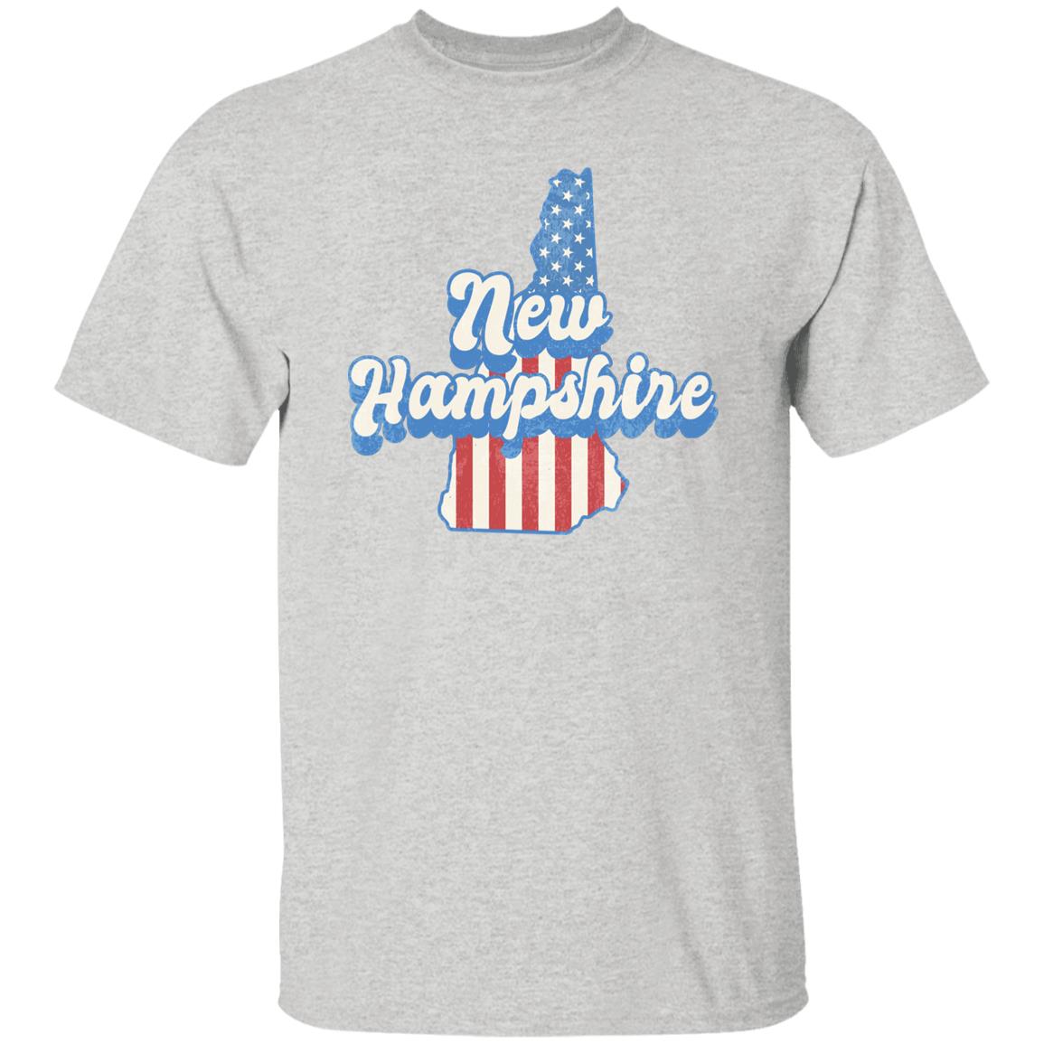 New Hampshire US flag Unisex T-Shirt American patriotic NH state tee White Ash Blue-Ash-Family-Gift-Planet
