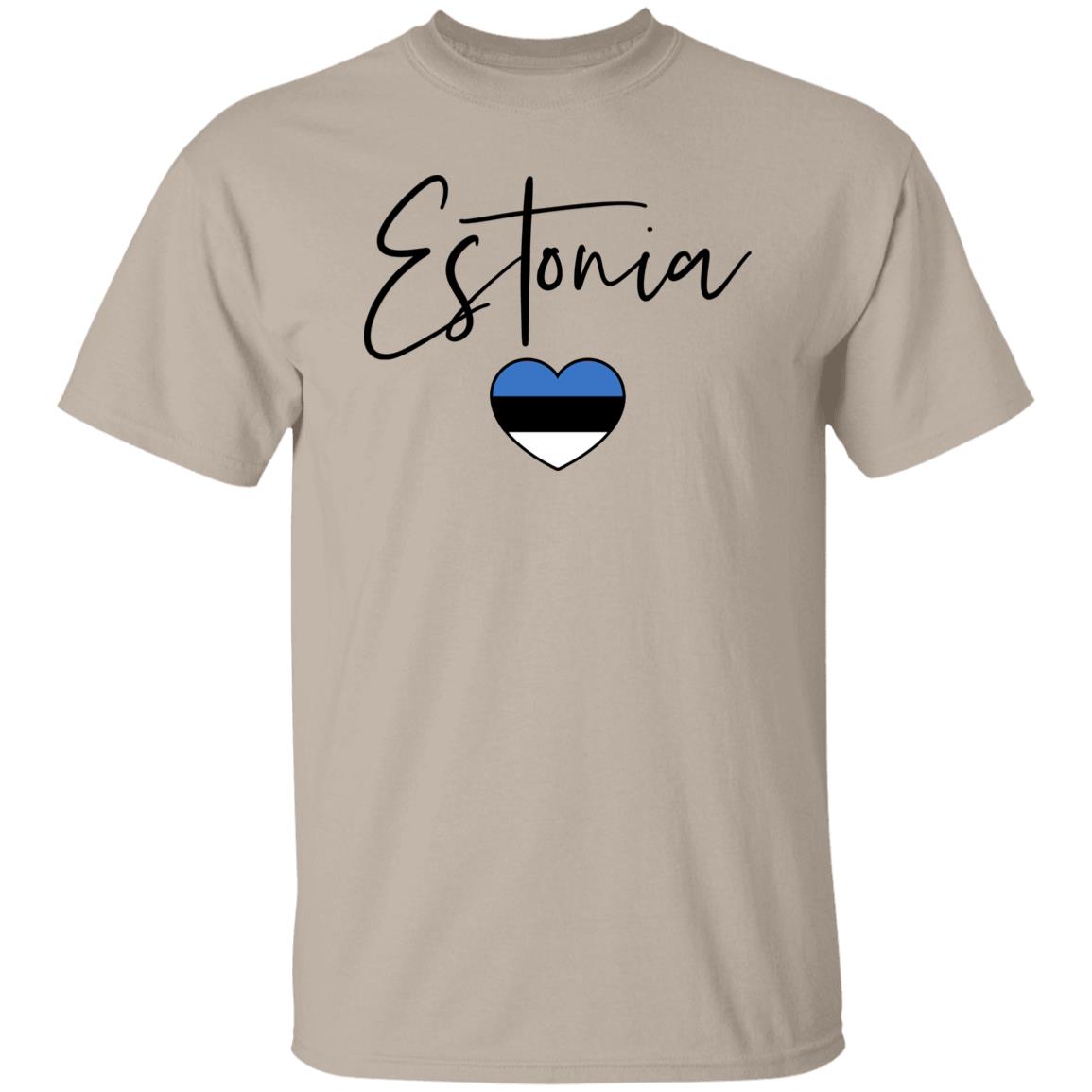 Estonia flag heart Unisex T-shirt Estonia love tee White Sand Blue-Family-Gift-Planet