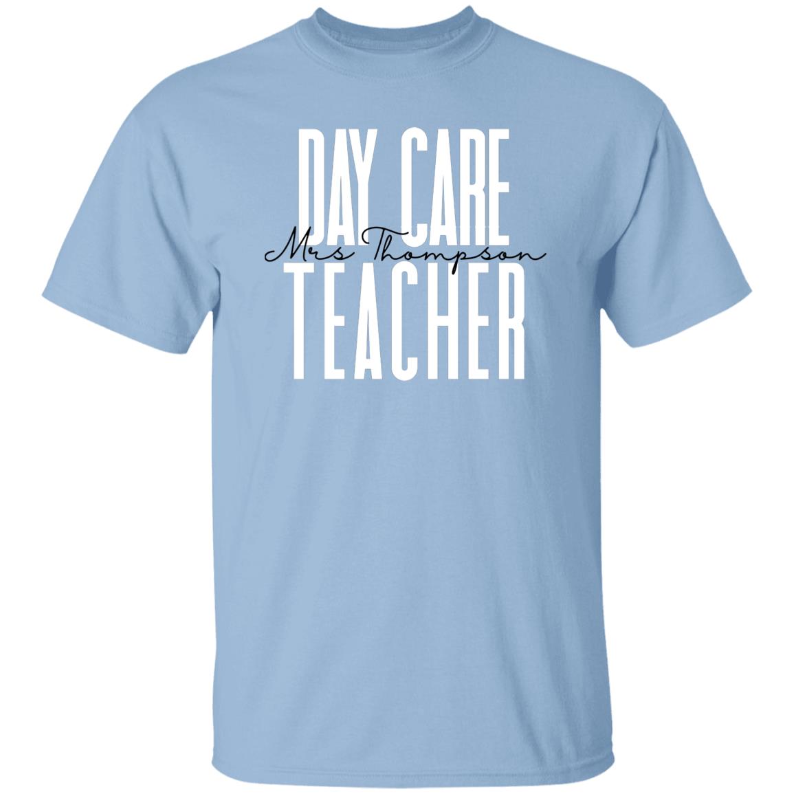 Personalized Day care teacher Unisex T-shirt Custom name daycare Sand Blue Pink-Family-Gift-Planet