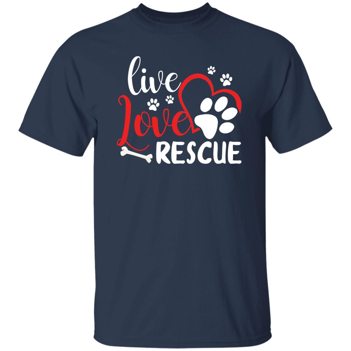 Live love rescue - dog adoption Unisex t-shirt gift black navy dark heather-Family-Gift-Planet