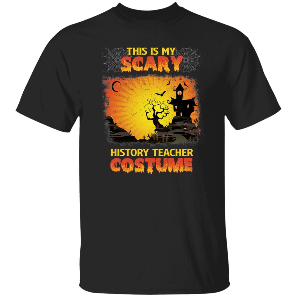 Scary History teacher Halloween Unisex T-Shirt Spooky Historian tee Black Dark Heather-Family-Gift-Planet
