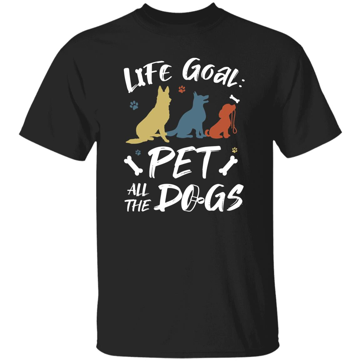 Life goal pet all the dogs Unisex T-Shirt gift dog lover tee black dark heather-Family-Gift-Planet