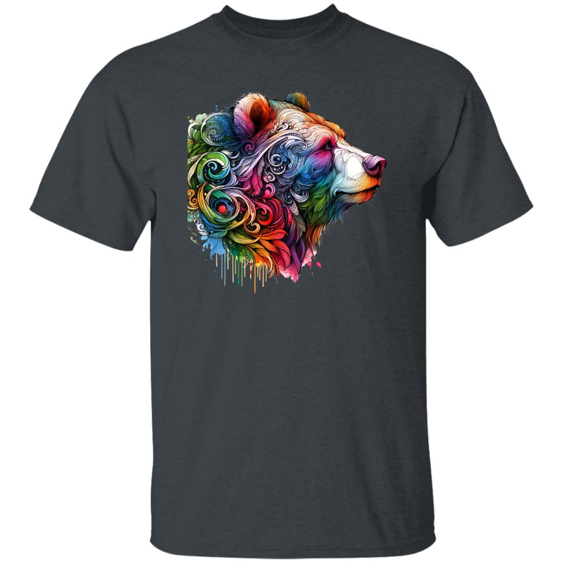 Bear colorful artistic Unisex T-shirt Black Navy Dark Heather-Family-Gift-Planet
