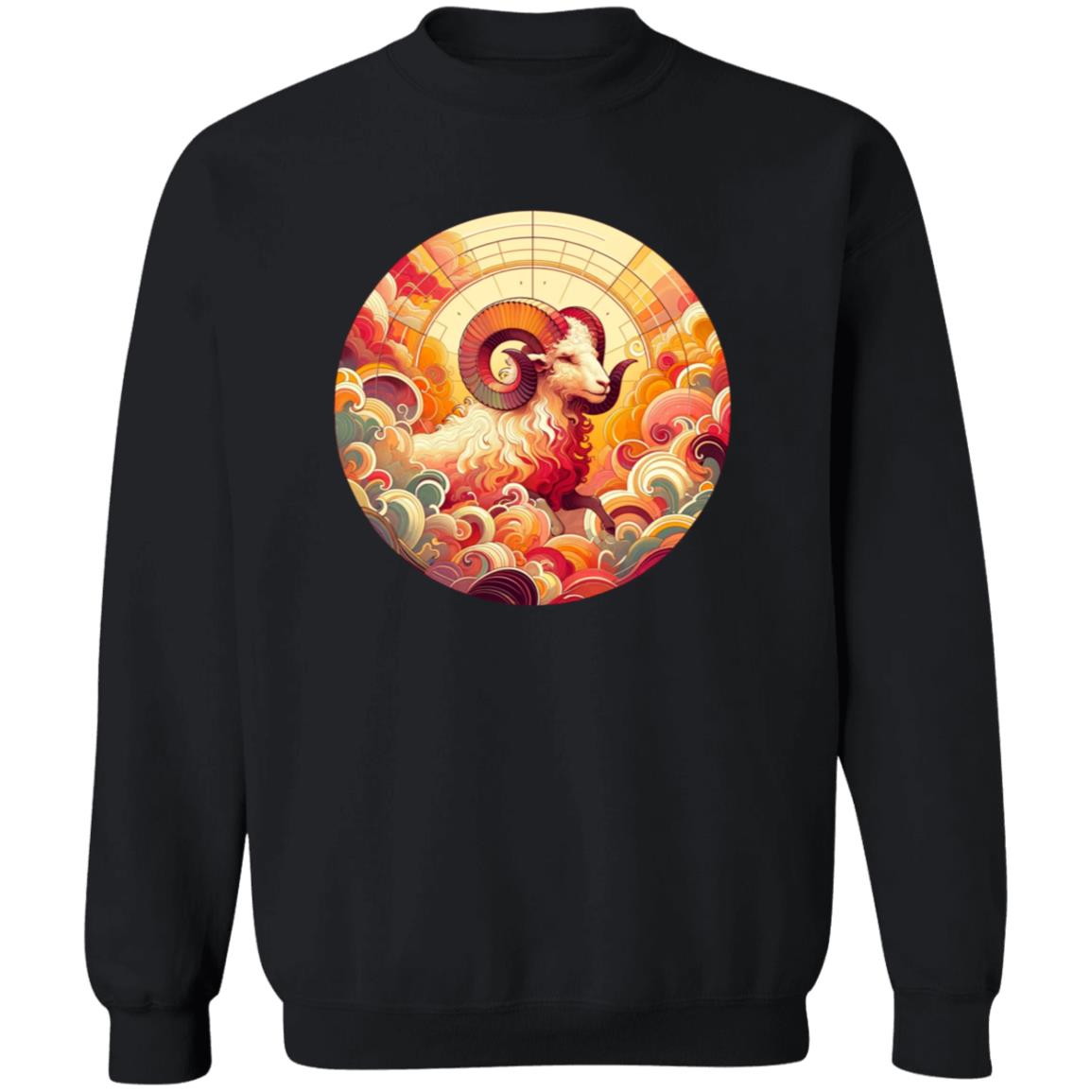 Aries Zodiac sign artistic Unisex Sweatshirt Black Navy Dark Heather-Family-Gift-Planet