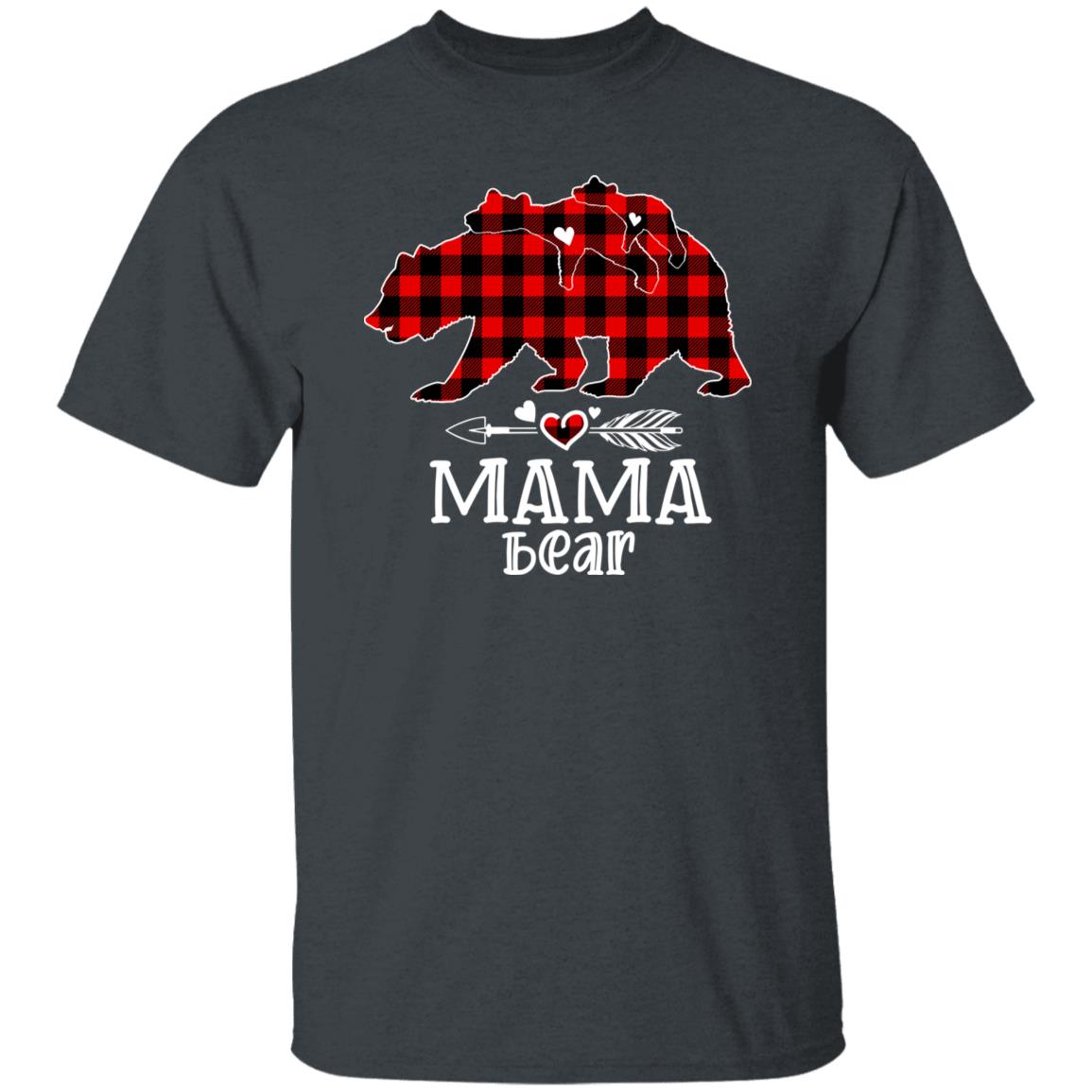 Mama bear Unisex shirt mother bear Holiday tee Black Dark Heather-Family-Gift-Planet