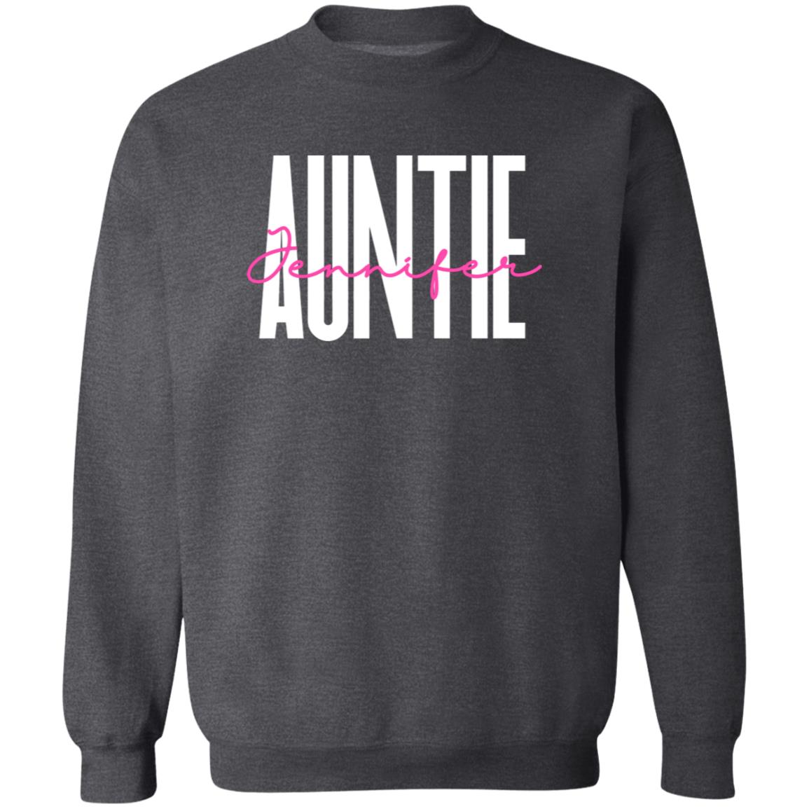 Personalized Auntie Unisex Sweatshirt Custom name aunt Sand Black Dark Heather-Family-Gift-Planet