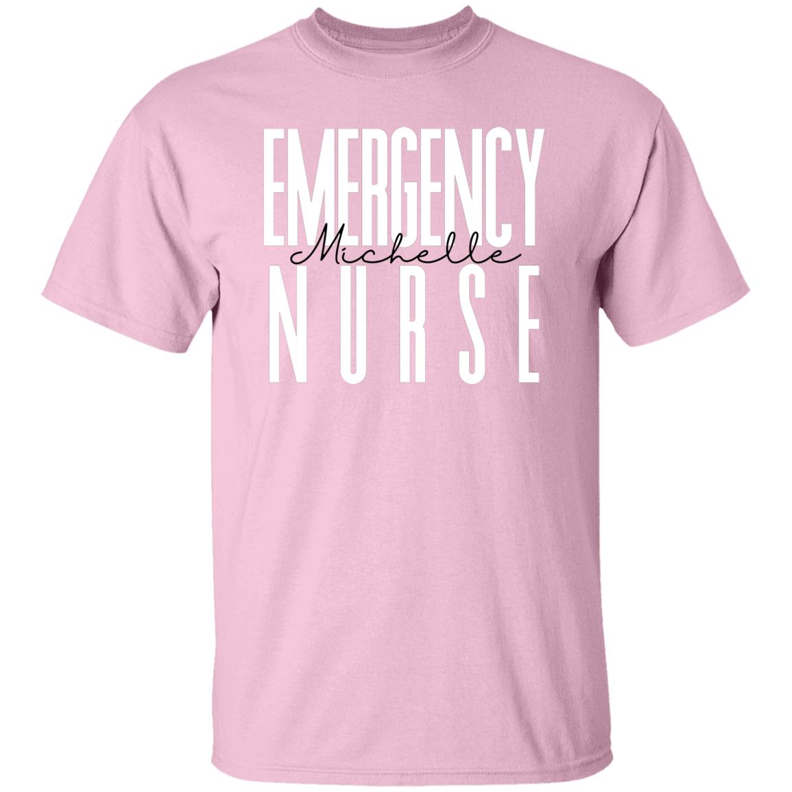 Personalized Emergency nurse Unisex T-shirt Custom Name ER nurse Sand Blue Pink-Family-Gift-Planet