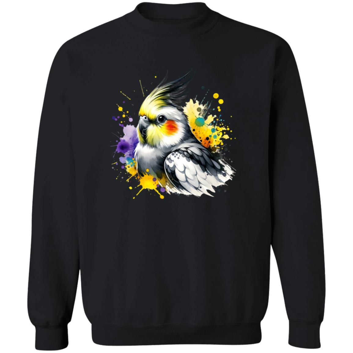 Cockatiel Mama Color Splash Unisex Sweatshirt Black Navy Dark Heather-Family-Gift-Planet