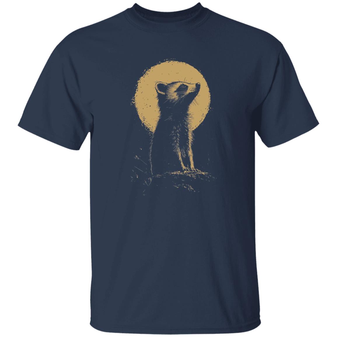 Racoon and moon Unisex T-Shirt gift Nature lover Celestial art racoon tee black navy dark heather-Family-Gift-Planet