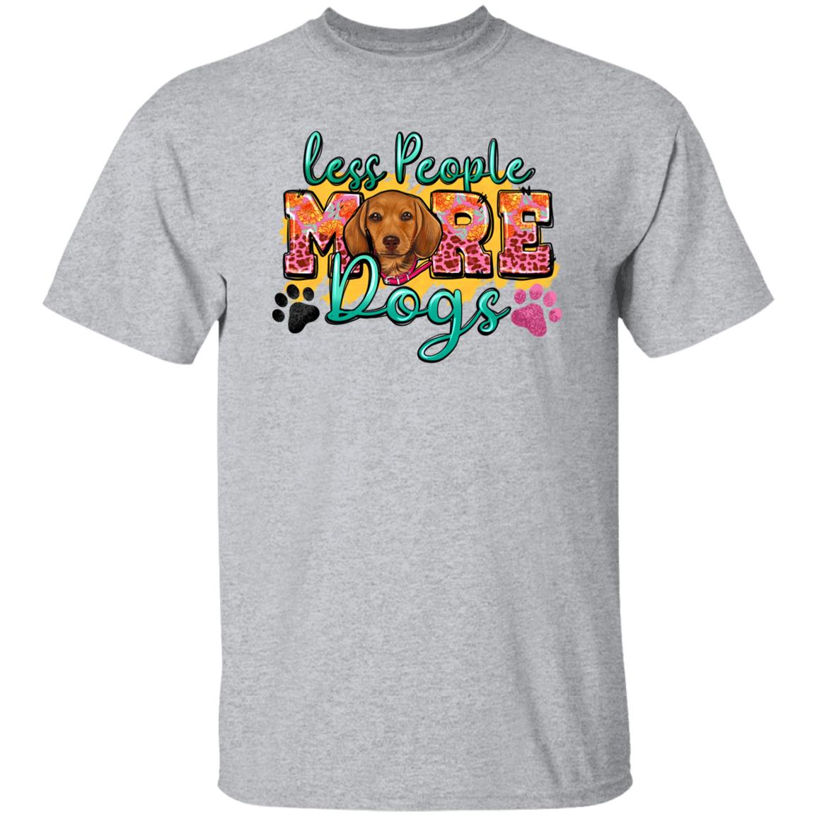 Less people more dogs T-Shirt gift Dachshund mom Unisex Tee Sand White Sport Grey-Family-Gift-Planet