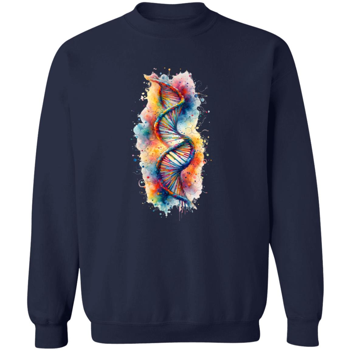 Abstract DNA Color Splash Unisex Sweatshirt Black Navy Dark Heather-Family-Gift-Planet