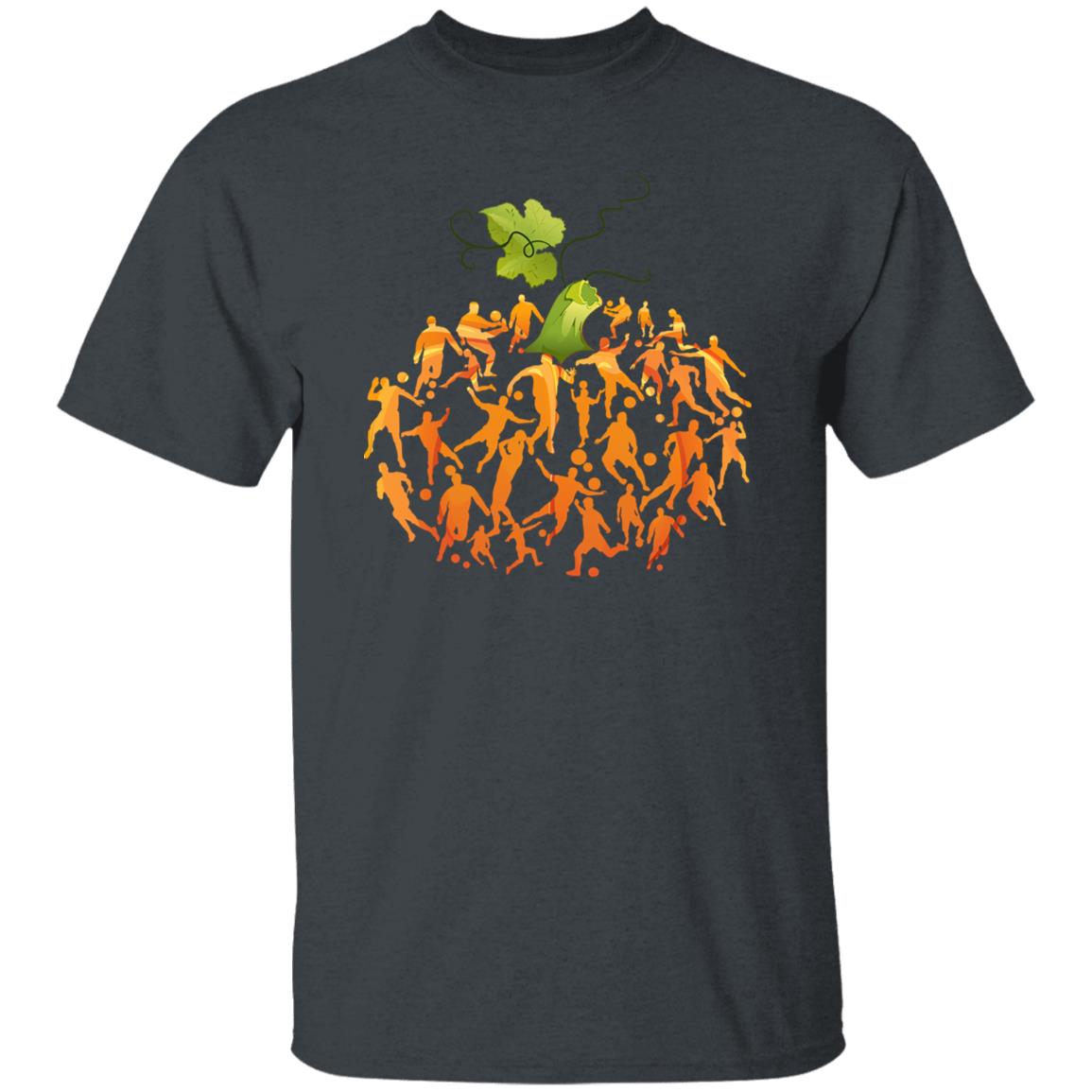 Soccer Player Pumpkin Halloween Unisex T-Shirt Soccer mom soccer coach tee Black Dark Heather-Family-Gift-Planet