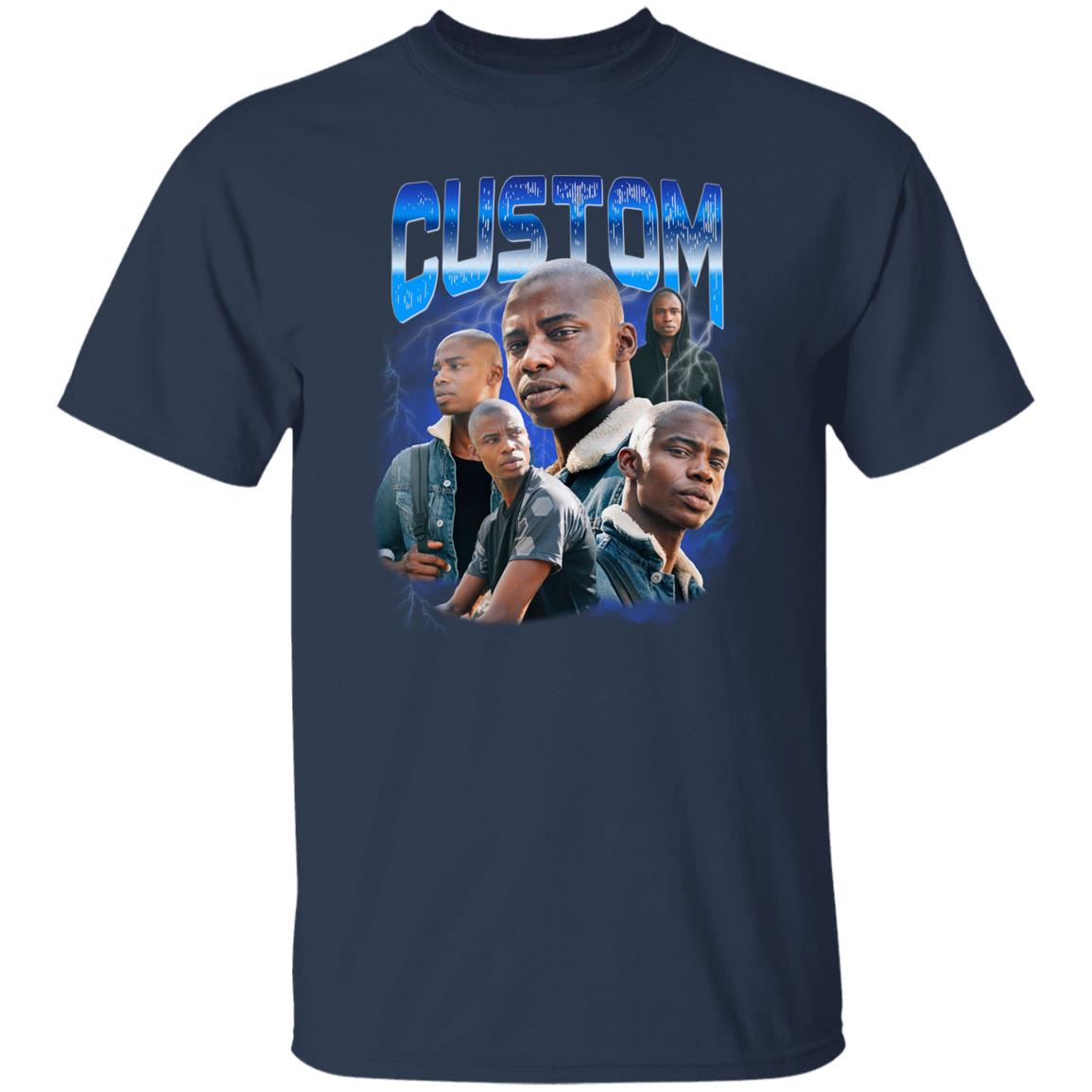 Custom Bootleg rap Unisex T-Shirt Personalized Your pictures tee Vintage style Black Navy Dark Heather-Family-Gift-Planet