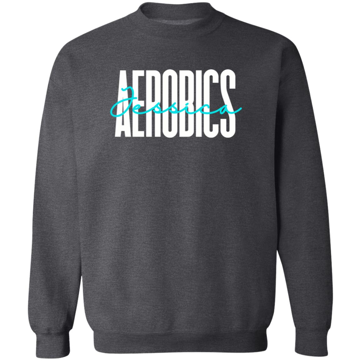 Personalized Aerobics Unisex Sweatshirt Custom name gymnast Sand Black Dark Heather-Family-Gift-Planet