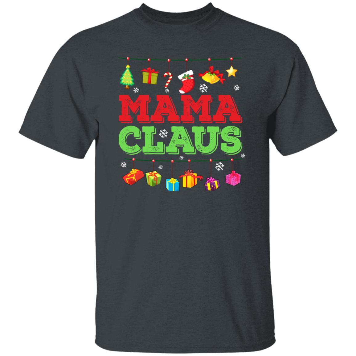 Mama Claus Christmas Unisex Shirt Mother Holiday tee Black Dark Heather-Family-Gift-Planet
