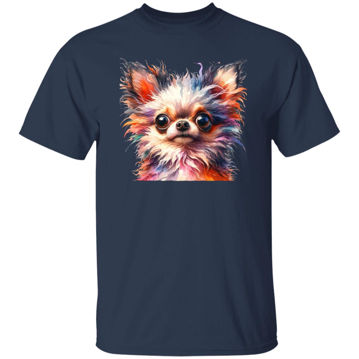 Chihuahua mama T-Shirt gift Bright colorful faithful dog Unisex tee Black Navy Dark Heather-Family-Gift-Planet