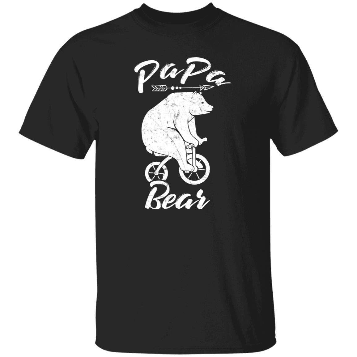Papa Bear on bicycle shirt father's day gift Black Navy Dark Heather-Black-Family-Gift-Planet