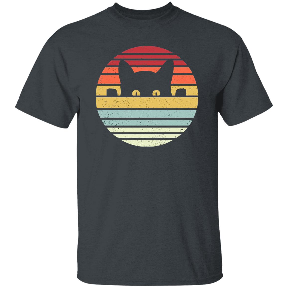 Retro Cat T-Shirt gift Black cat colorful Cat mom Unisex Tee Black Navy Dark Heather-Family-Gift-Planet