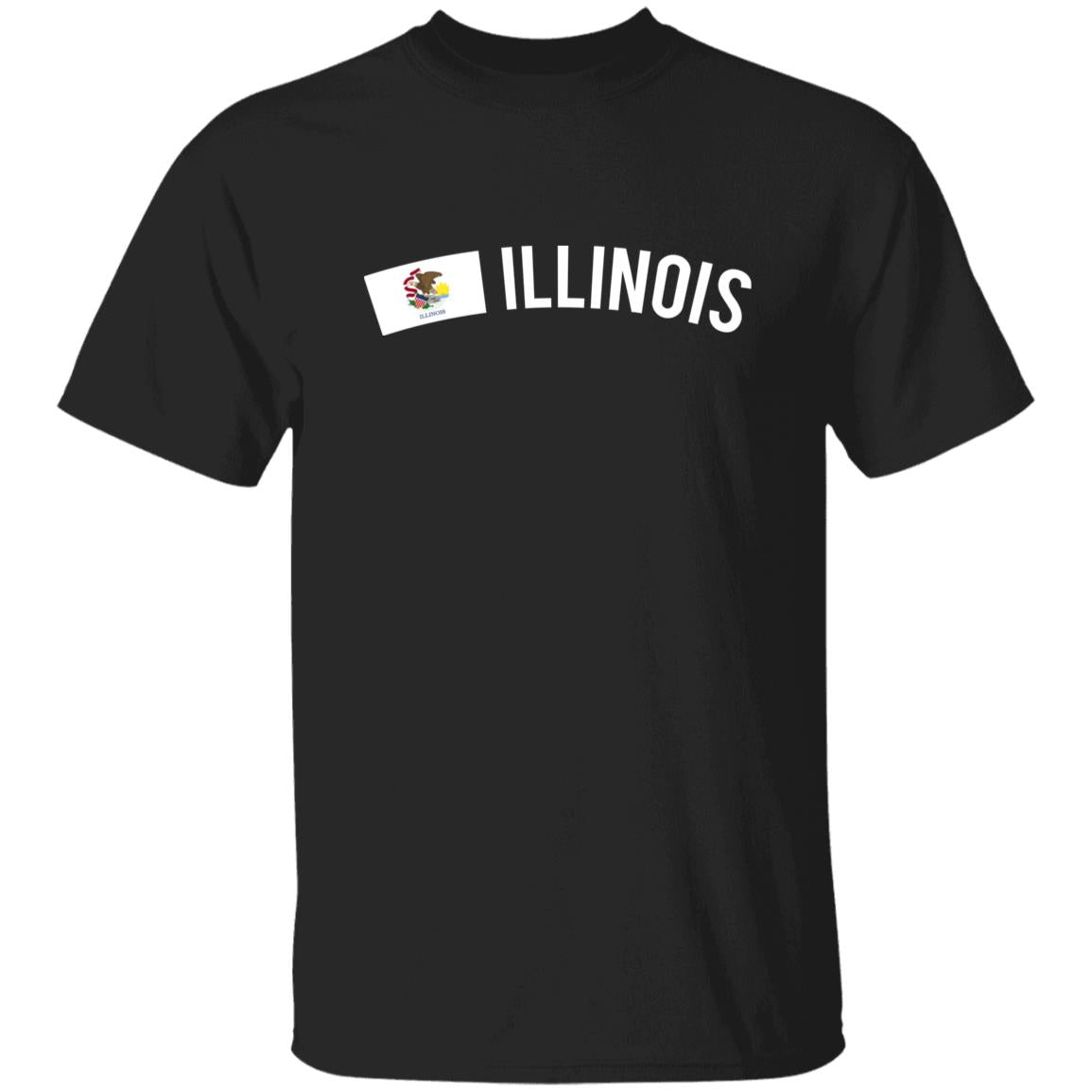 Illinois Unisex T-shirt gift Illinois flag tee Chicago Aurora Rockford White Black-Family-Gift-Planet