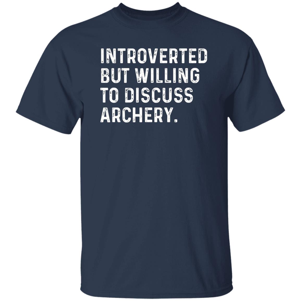 Introverted but willing to discuss Archery Unisex T-shirt Archery lover tee Black Navy Dark Heather-Navy-Family-Gift-Planet