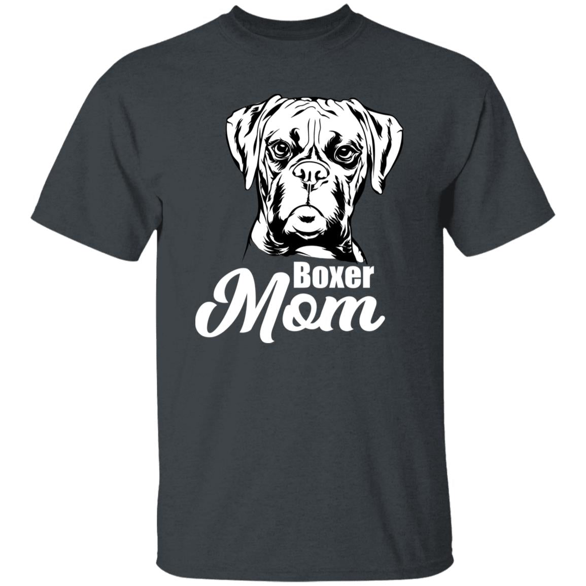 Boxer Mom Unisex T-Shirt gift Boxer dog owner tee black dark heather-Family-Gift-Planet