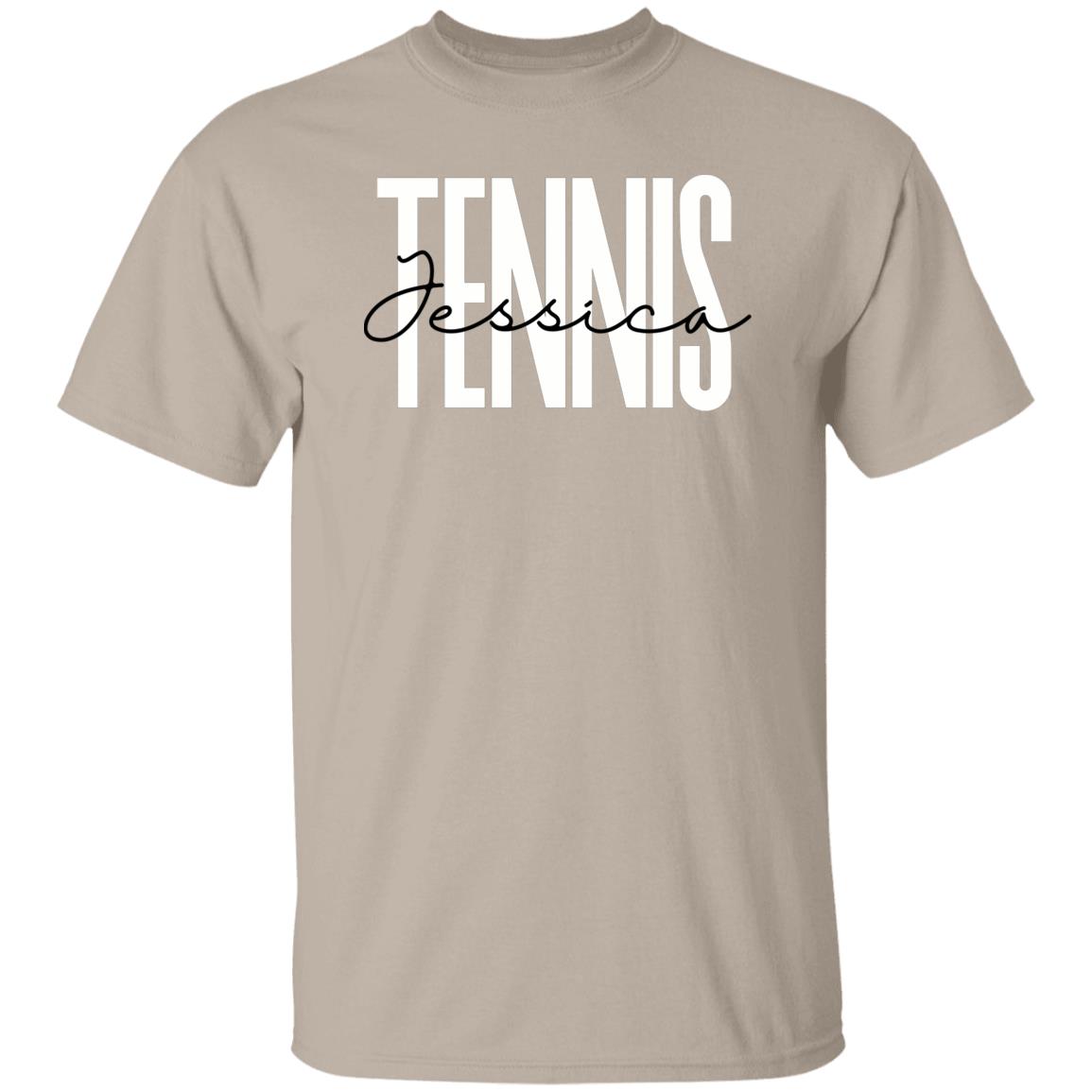 Personalized Tennis T-shirt gift Custom name Tennis player Tennis mom Unisex Tee Sand Pink Light Blue-Family-Gift-Planet